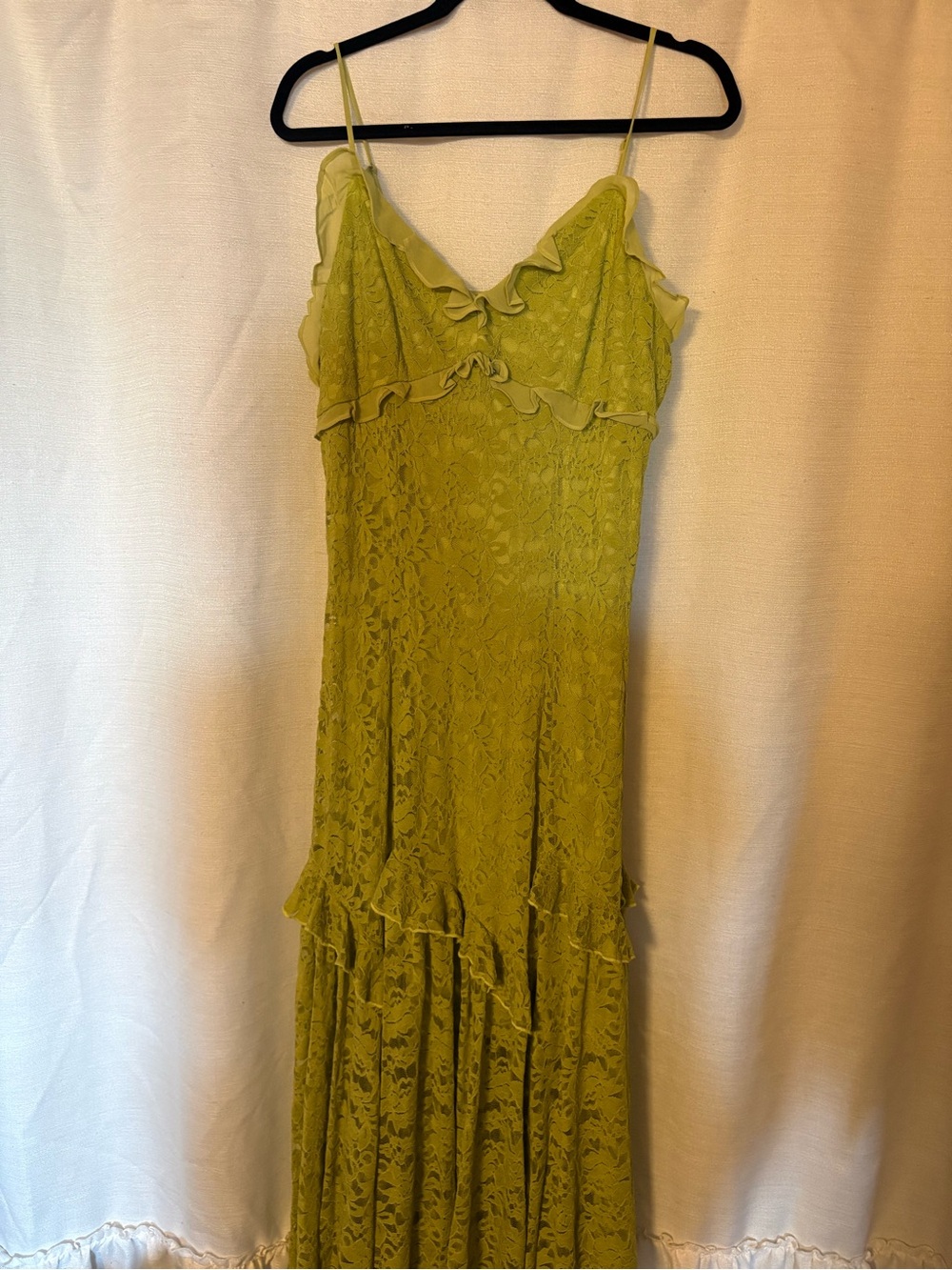 In Bloom Lime Green Lace Maxi Dress
